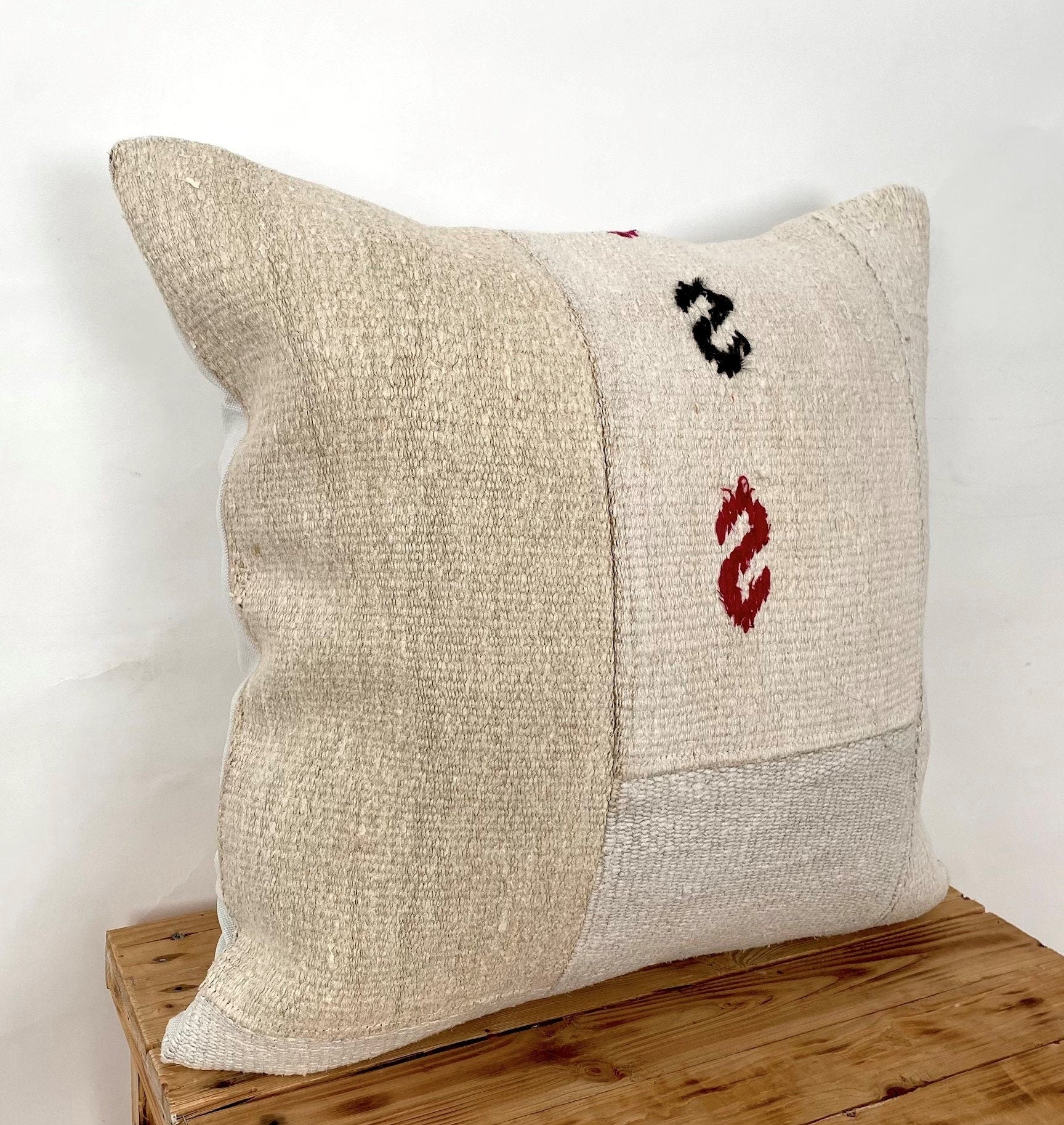 Tricia - White Hemp Pillow Cover