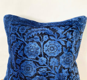 Shyla - Navy Blue Bamboo Silk Pillow Cover