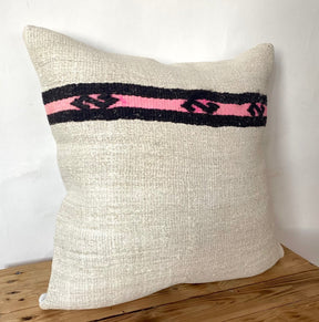 Thea - White Hemp Pillow Cover