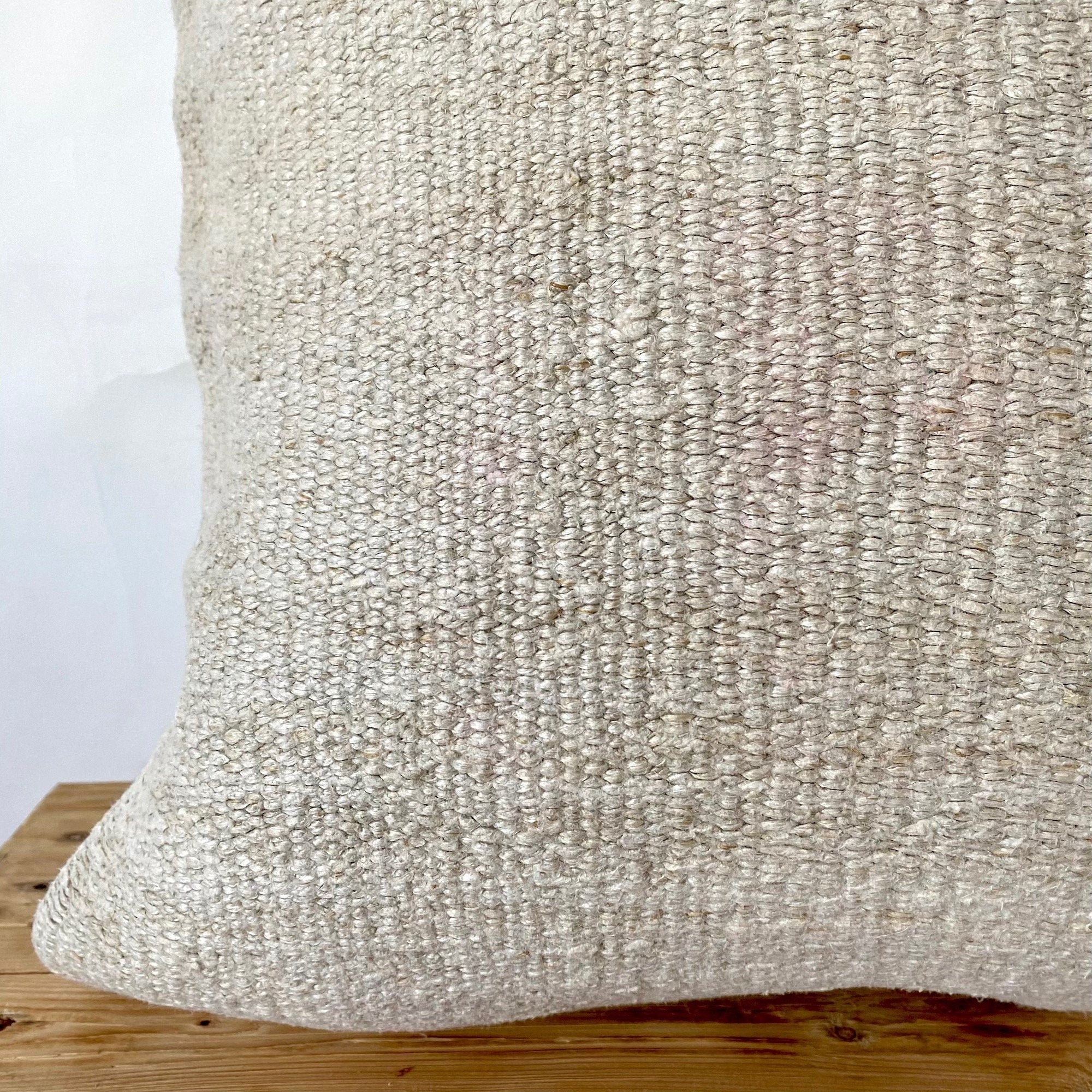 Tabitha - White Hemp Pillow Cover