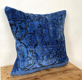 Sashauna - Navy Blue Bamboo Silk Pillow Cover