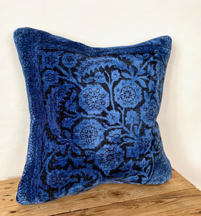 Shyla - Navy Blue Bamboo Silk Pillow Cover