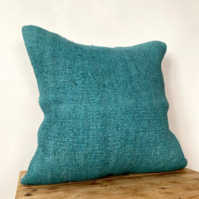 Cressie - Turquoise Hemp Pillow Cover