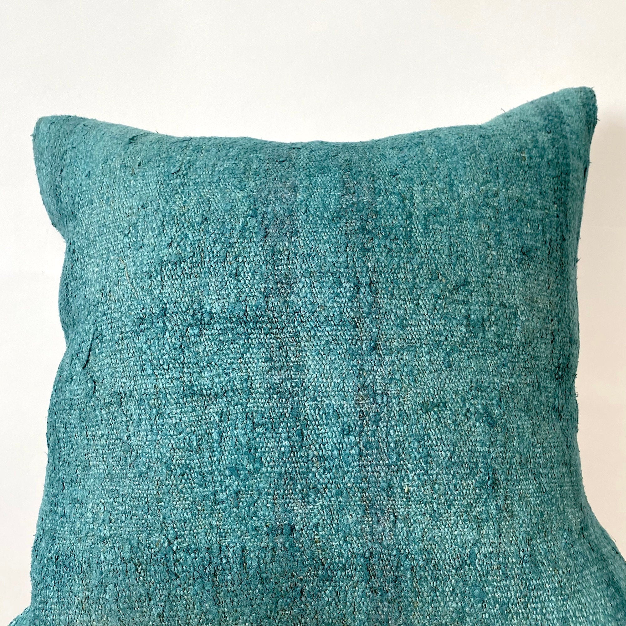 Cyrene - Turquoise Hemp Pillow Cover