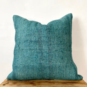 Cyrene - Turquoise Hemp Pillow Cover