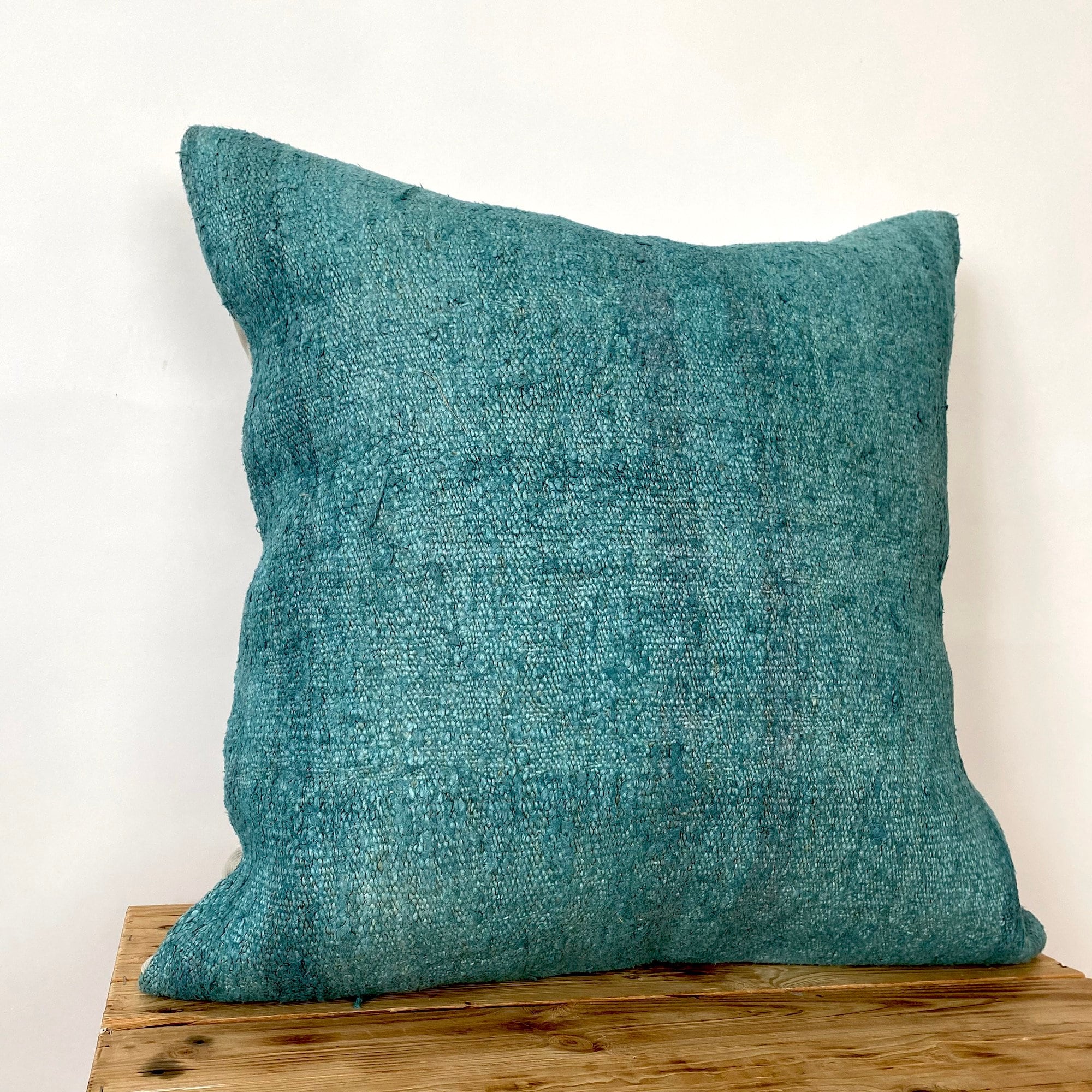 Cyrene - Turquoise Hemp Pillow Cover