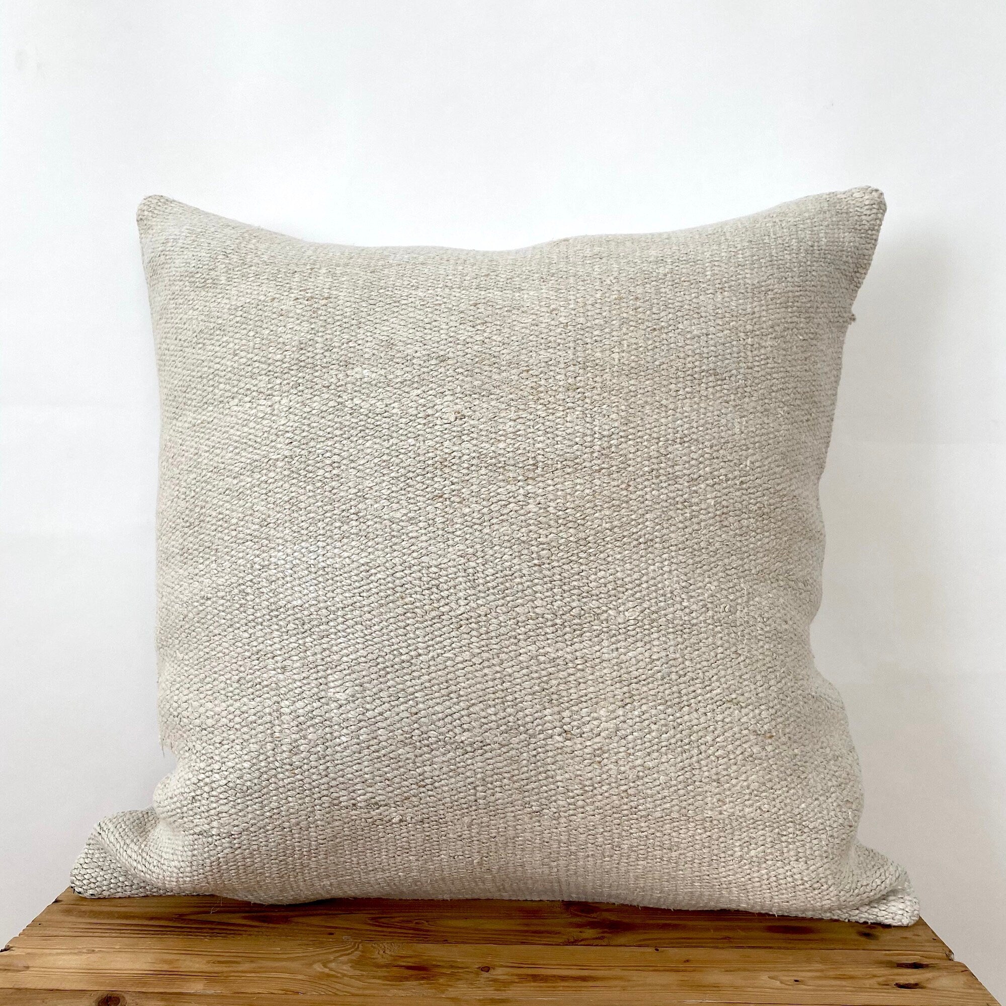 Clarette - White Hemp Pillow Cover