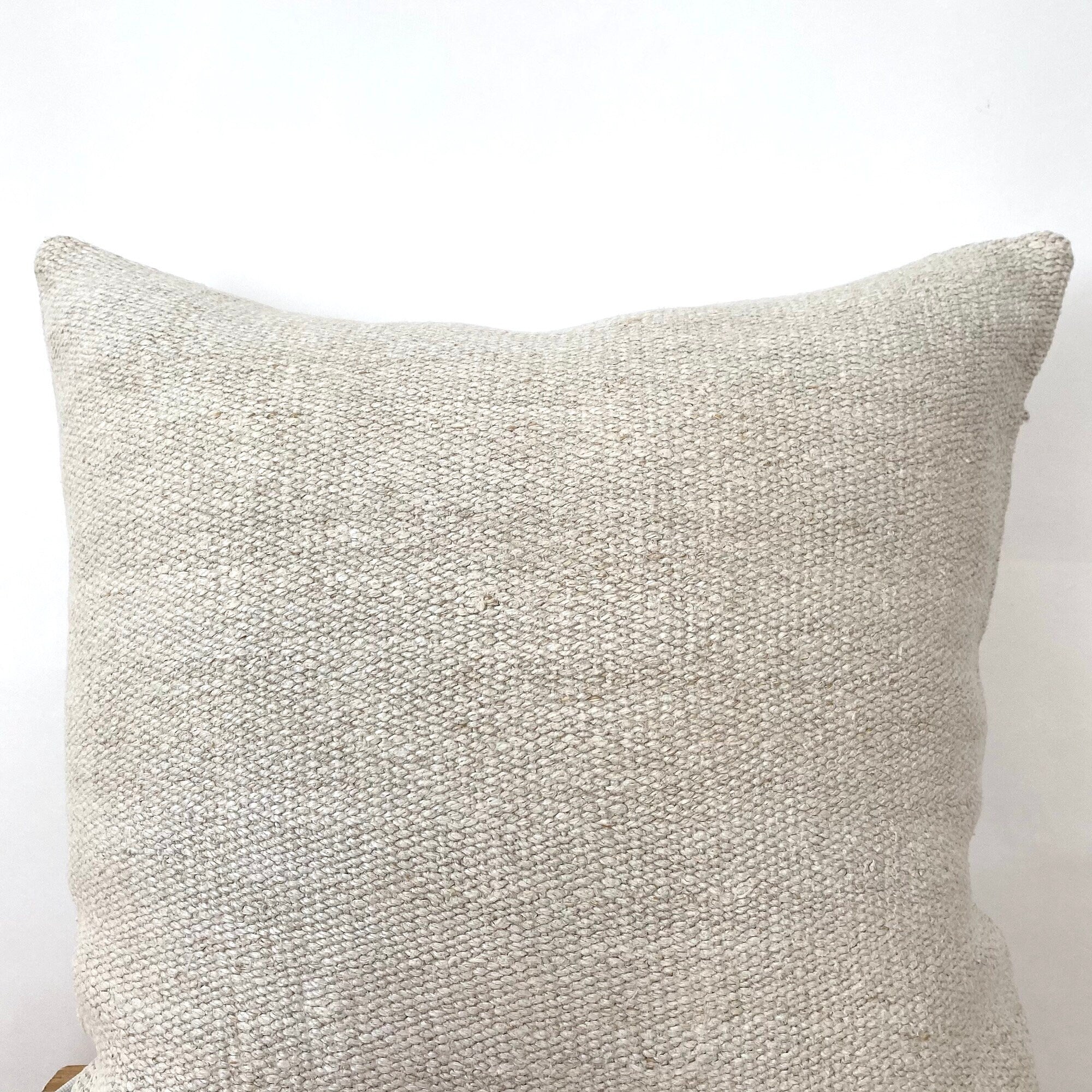 Clarette - White Hemp Pillow Cover