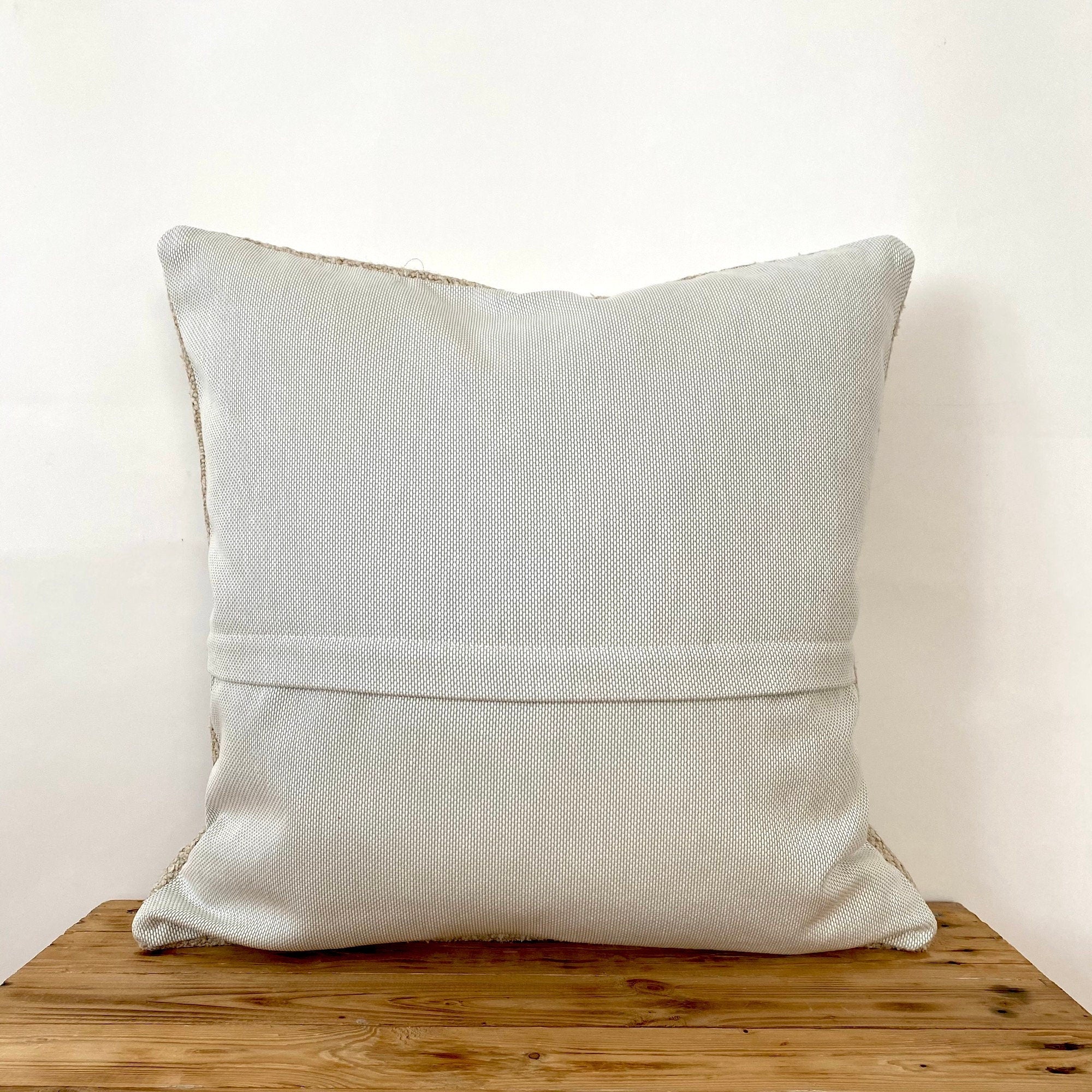 Tawny - White Hemp Pillow Cover