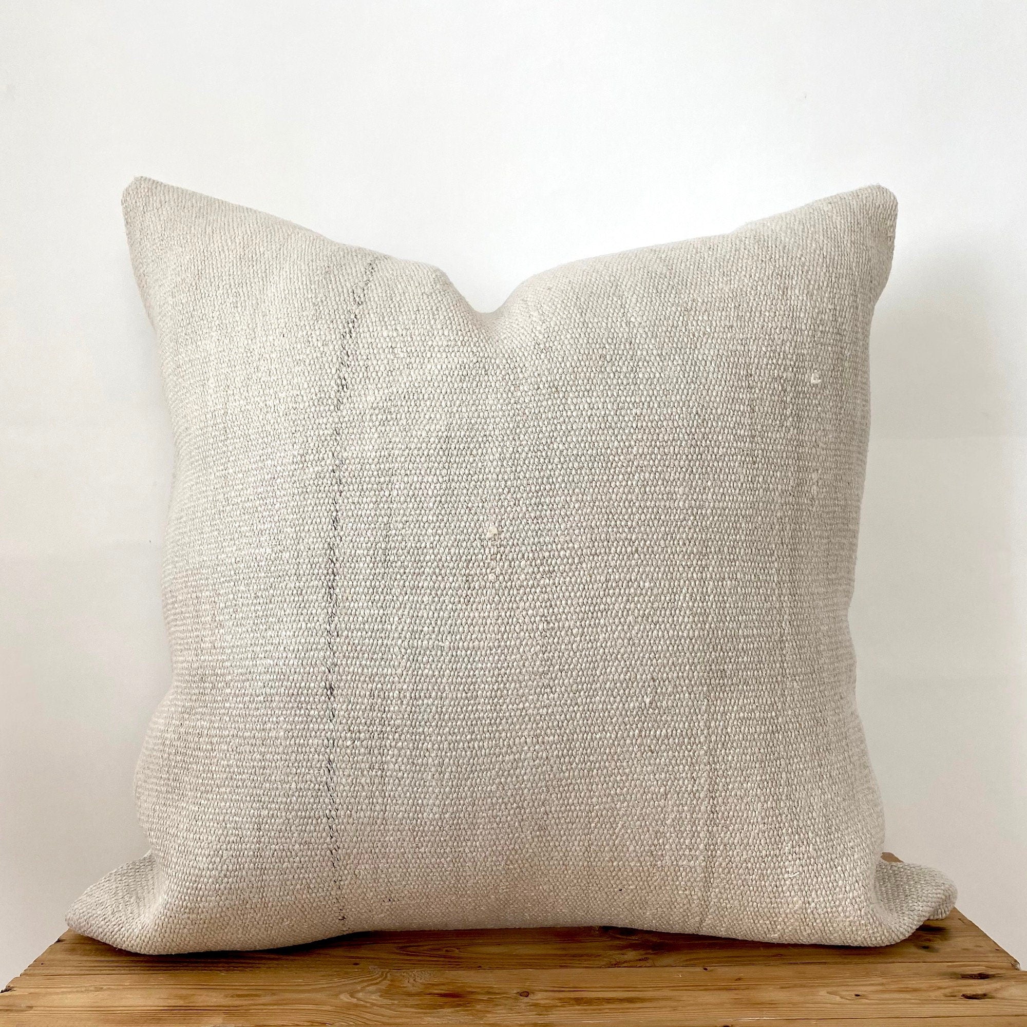 Clemence  - White Hemp Pillow Cover