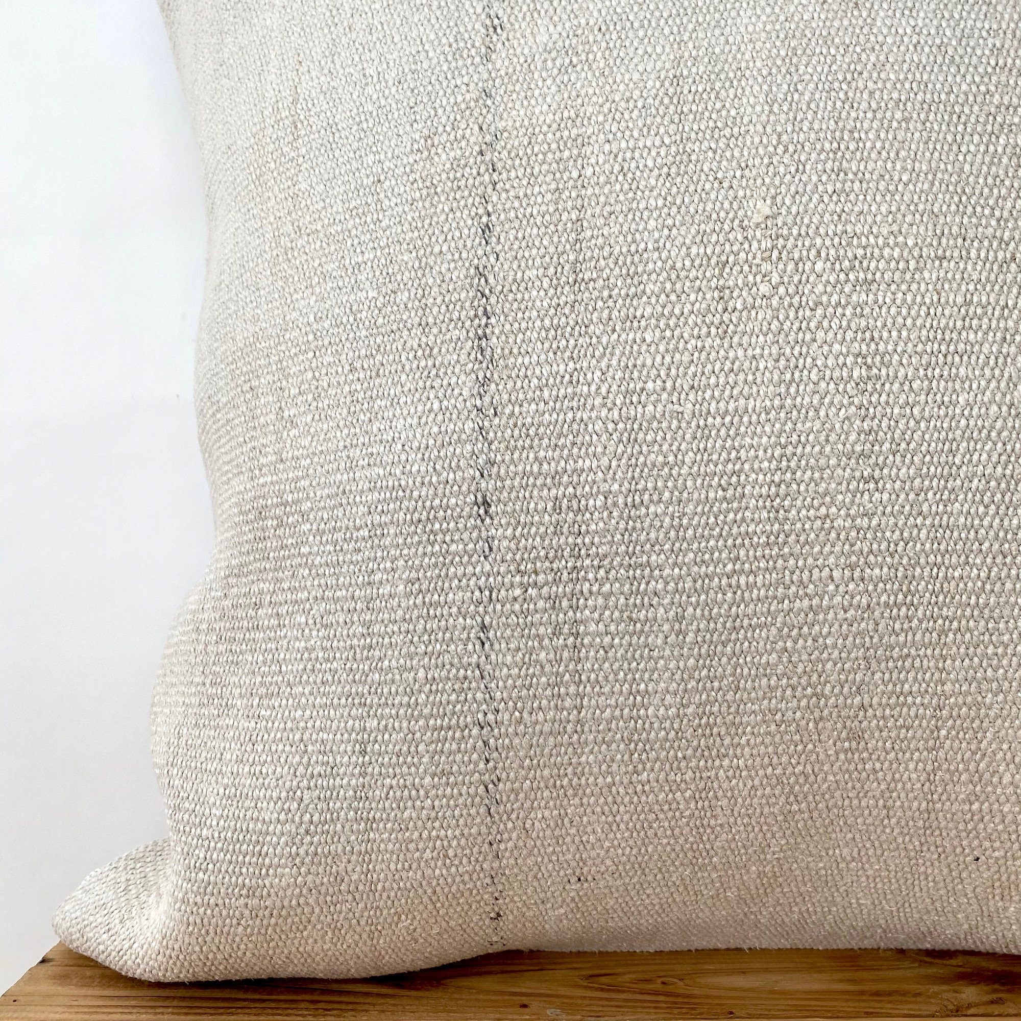 Clemence  - White Hemp Pillow Cover