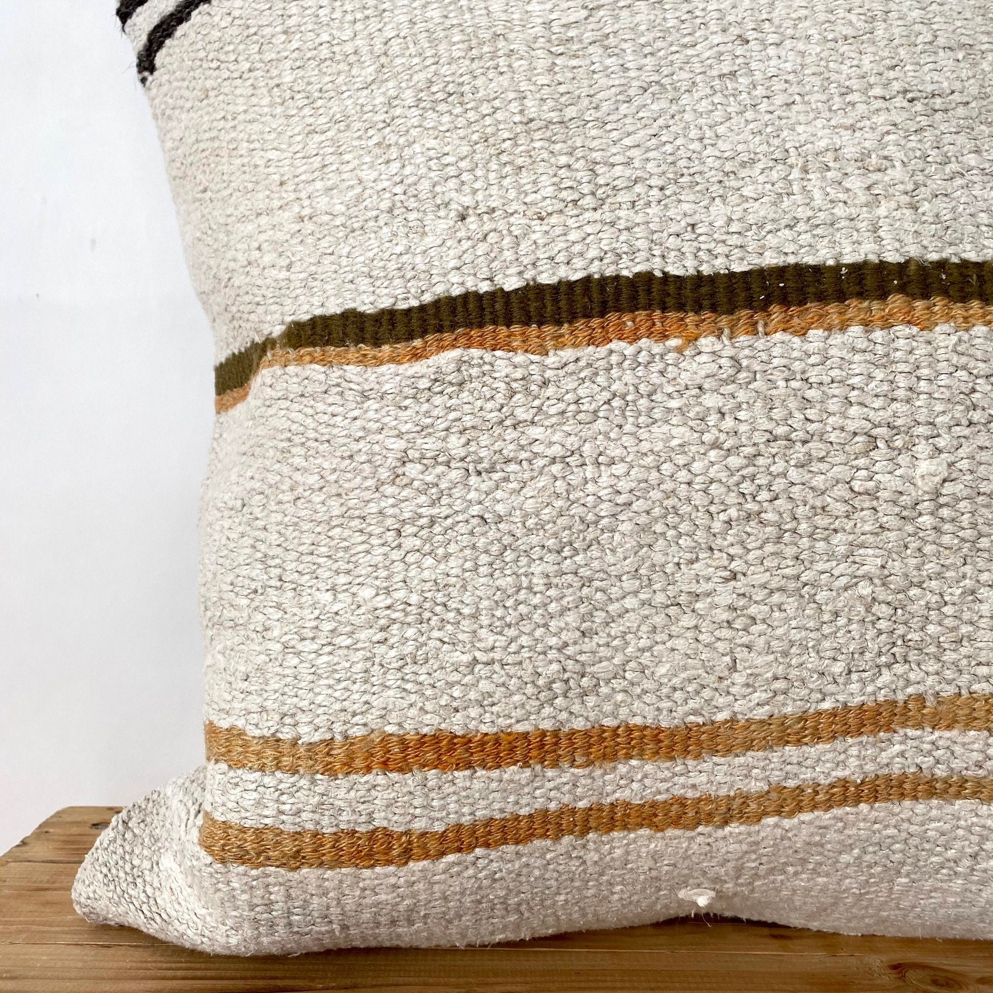 Tabina - White Hemp Pillow Cover