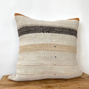 Thalina - White Hemp Pillow Cover