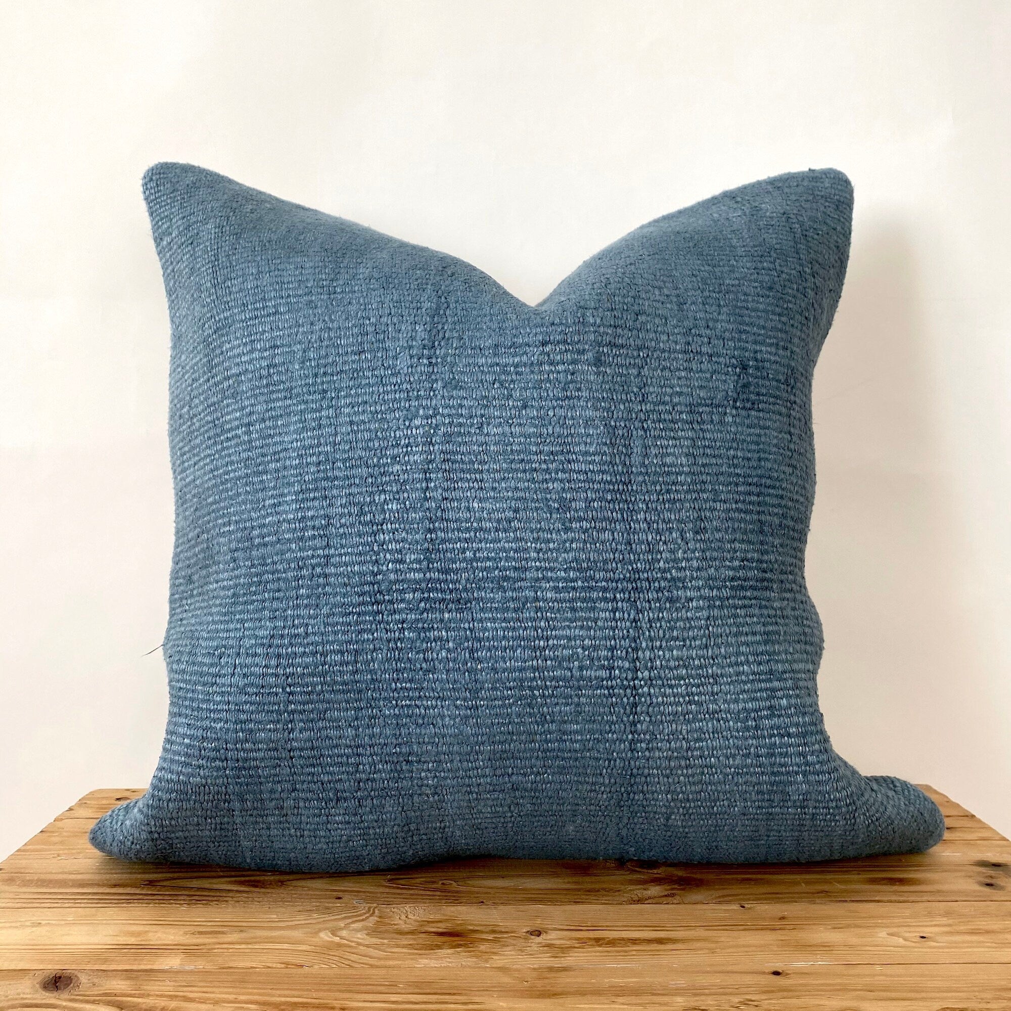 Capri - Blue Hemp Pillow Cover