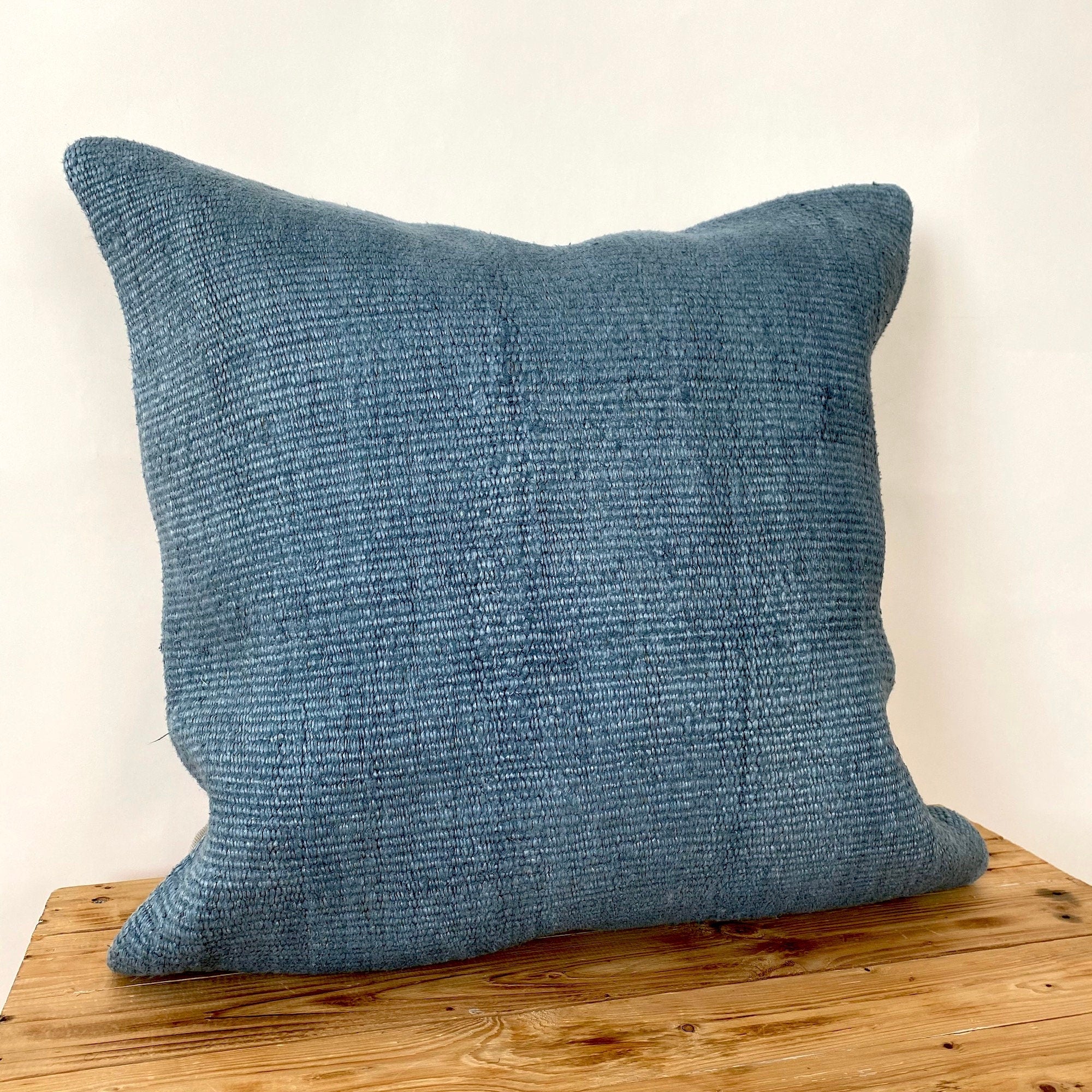 Capri - Blue Hemp Pillow Cover