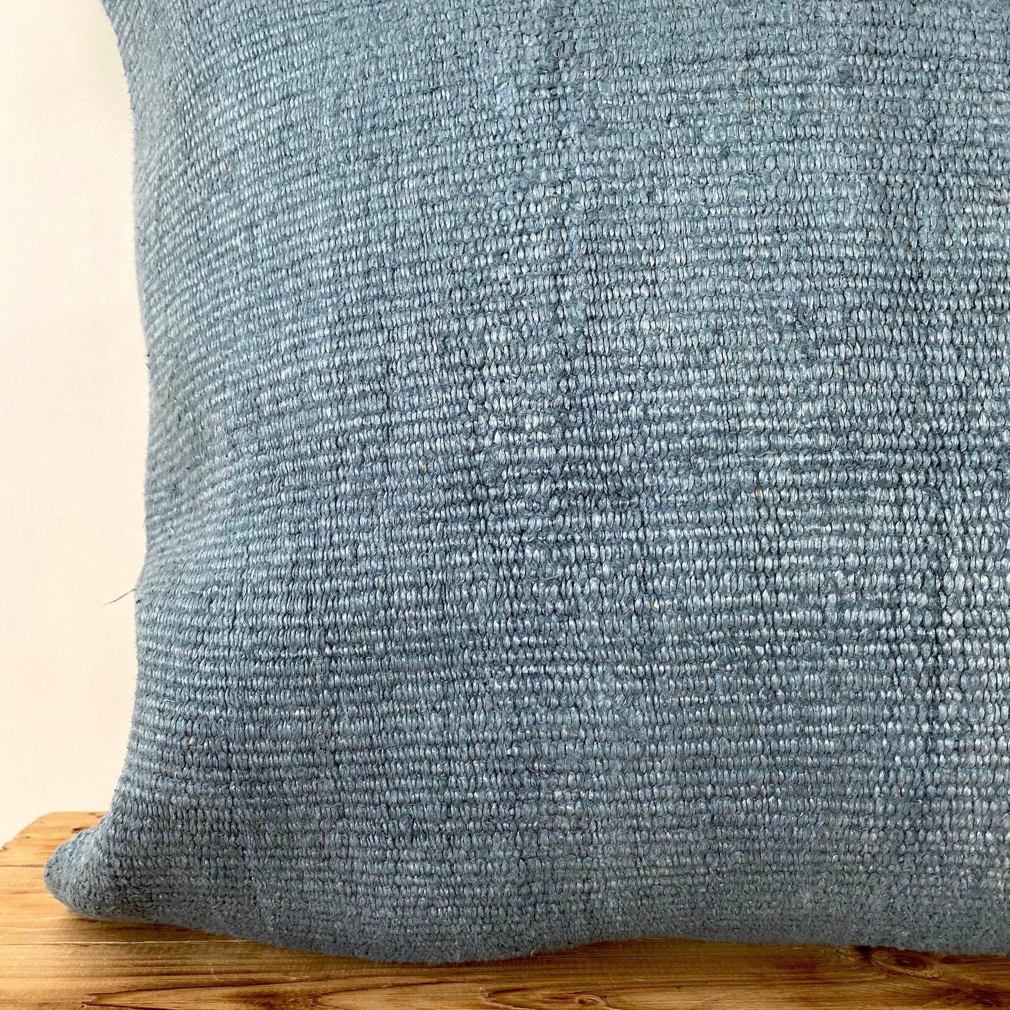 Capri - Blue Hemp Pillow Cover