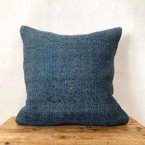 Cynara - Blue Hemp Pillow Cover