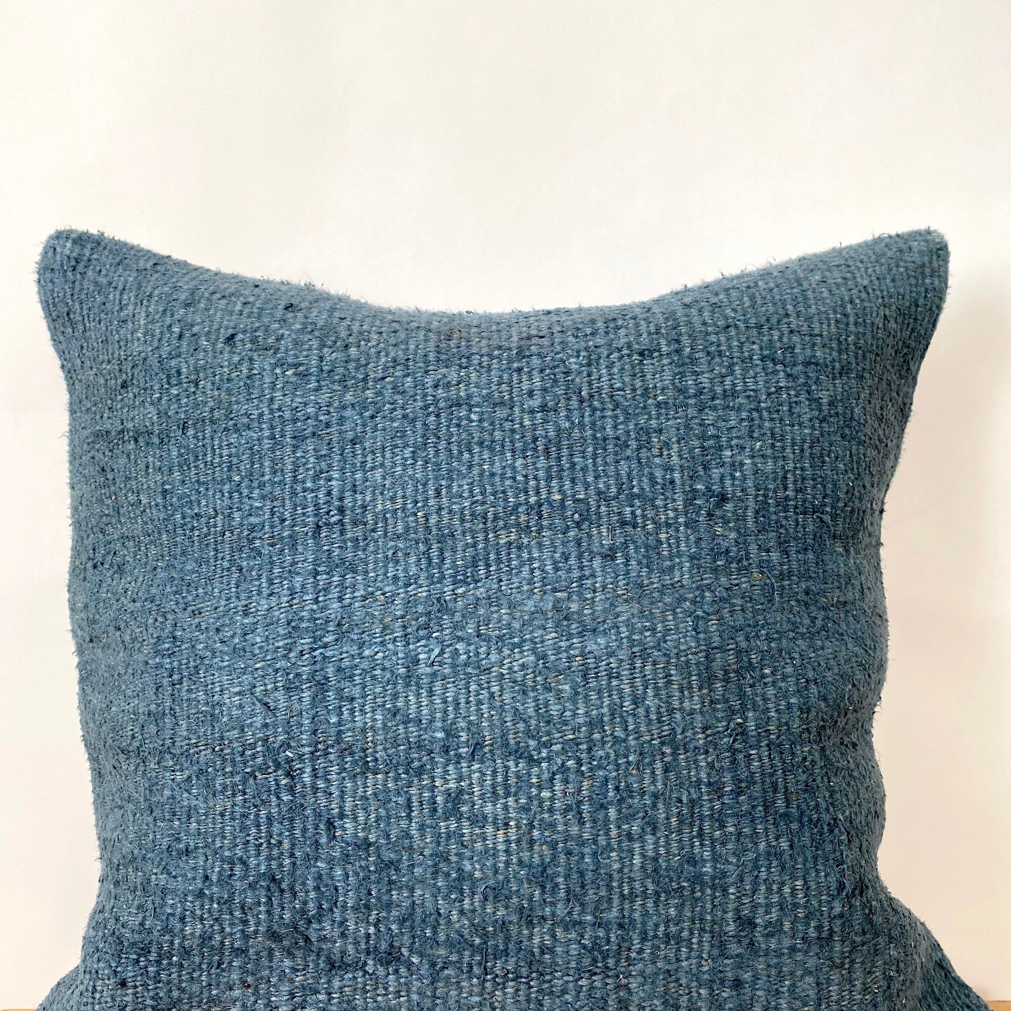 Cynara - Blue Hemp Pillow Cover