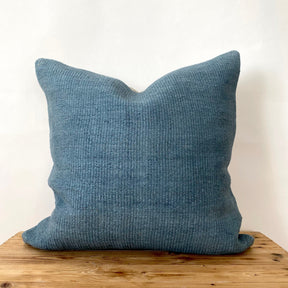 Cyan - Blue Hemp Pillow Cover