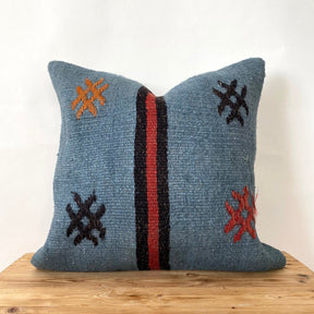 Calanthia - Blue Hemp Pillow Cover