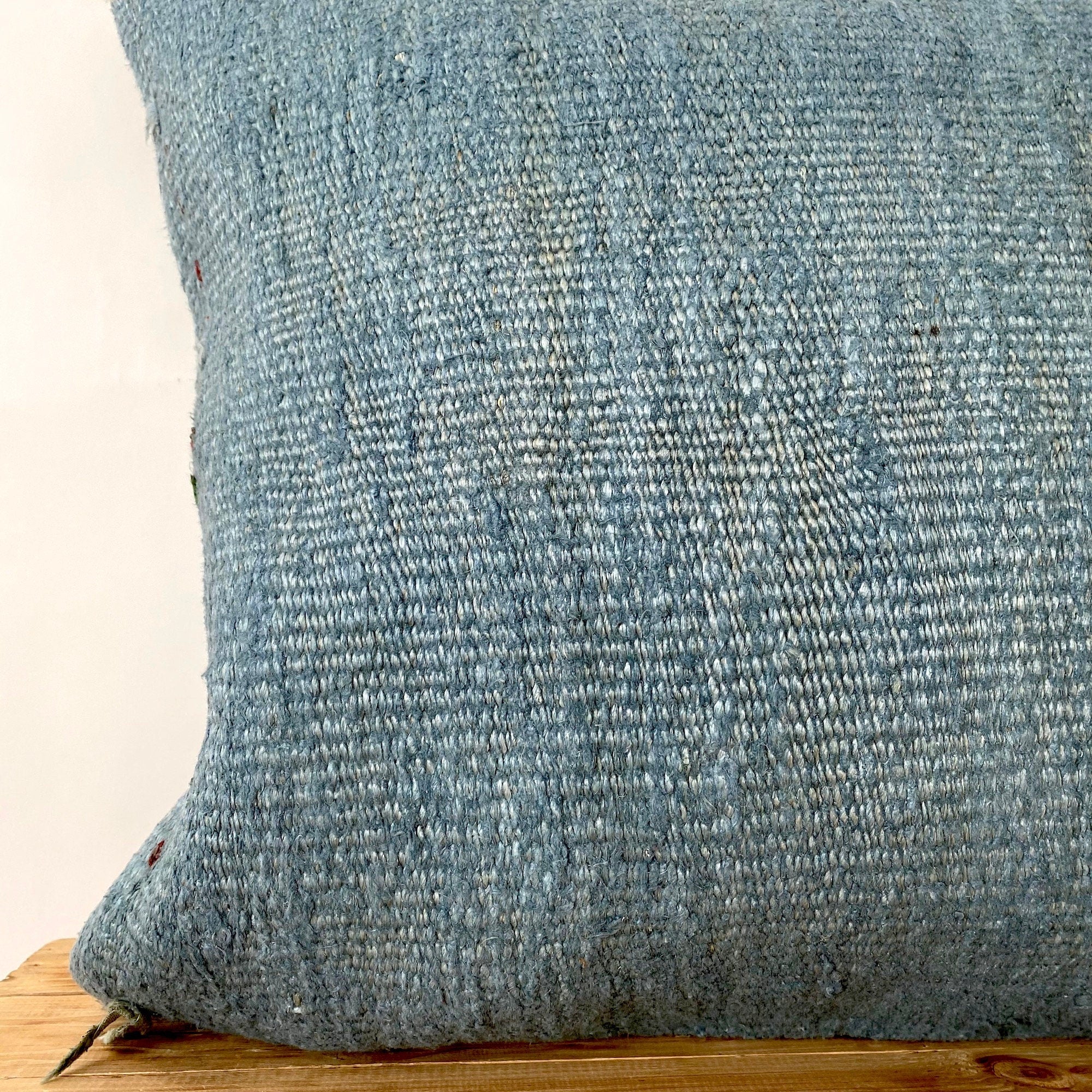 Ceridwen - Blue Hemp Pillow Cover