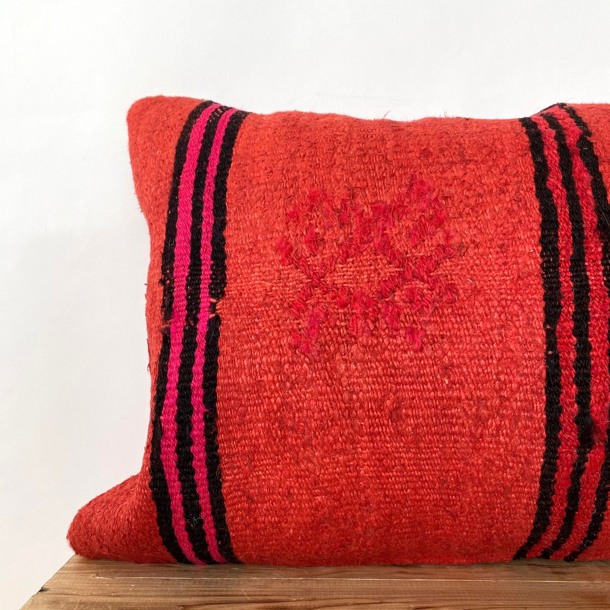 Hadria - Red Hemp Pillow Cover