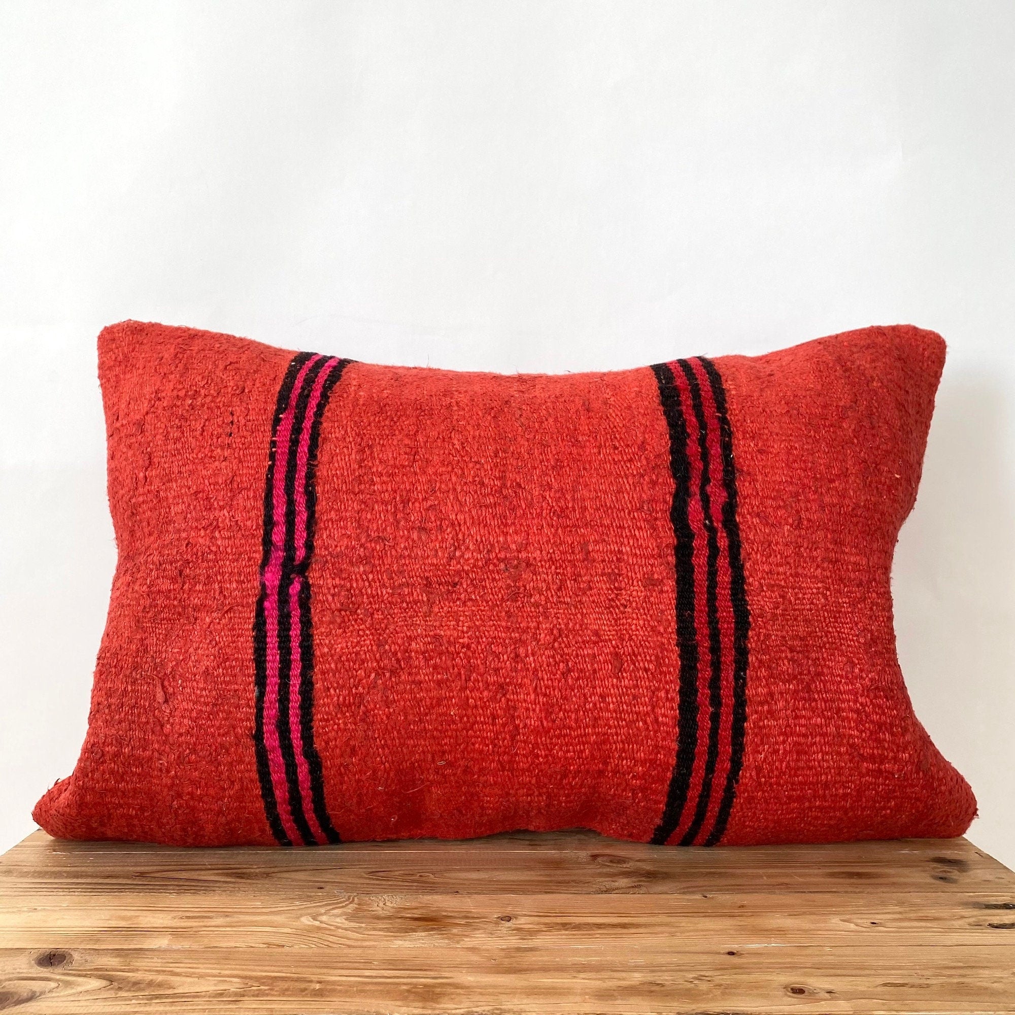 Heloise - Red Hemp Pillow Cover