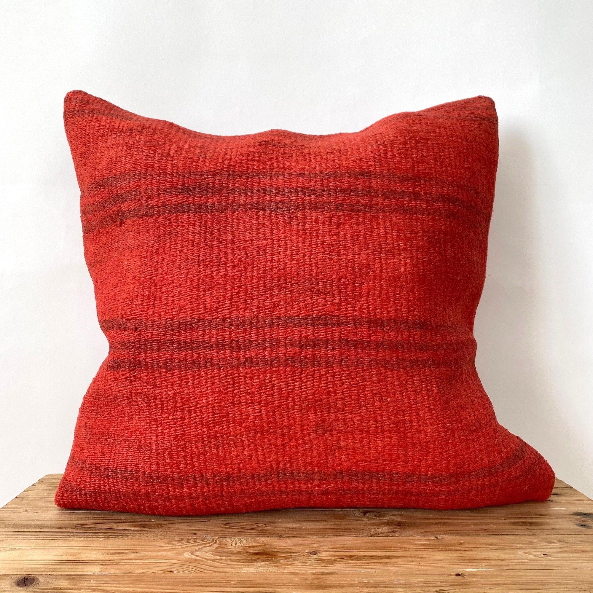 Havilah - Red Hemp Pillow Cover