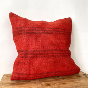 Havilah - Red Hemp Pillow Cover