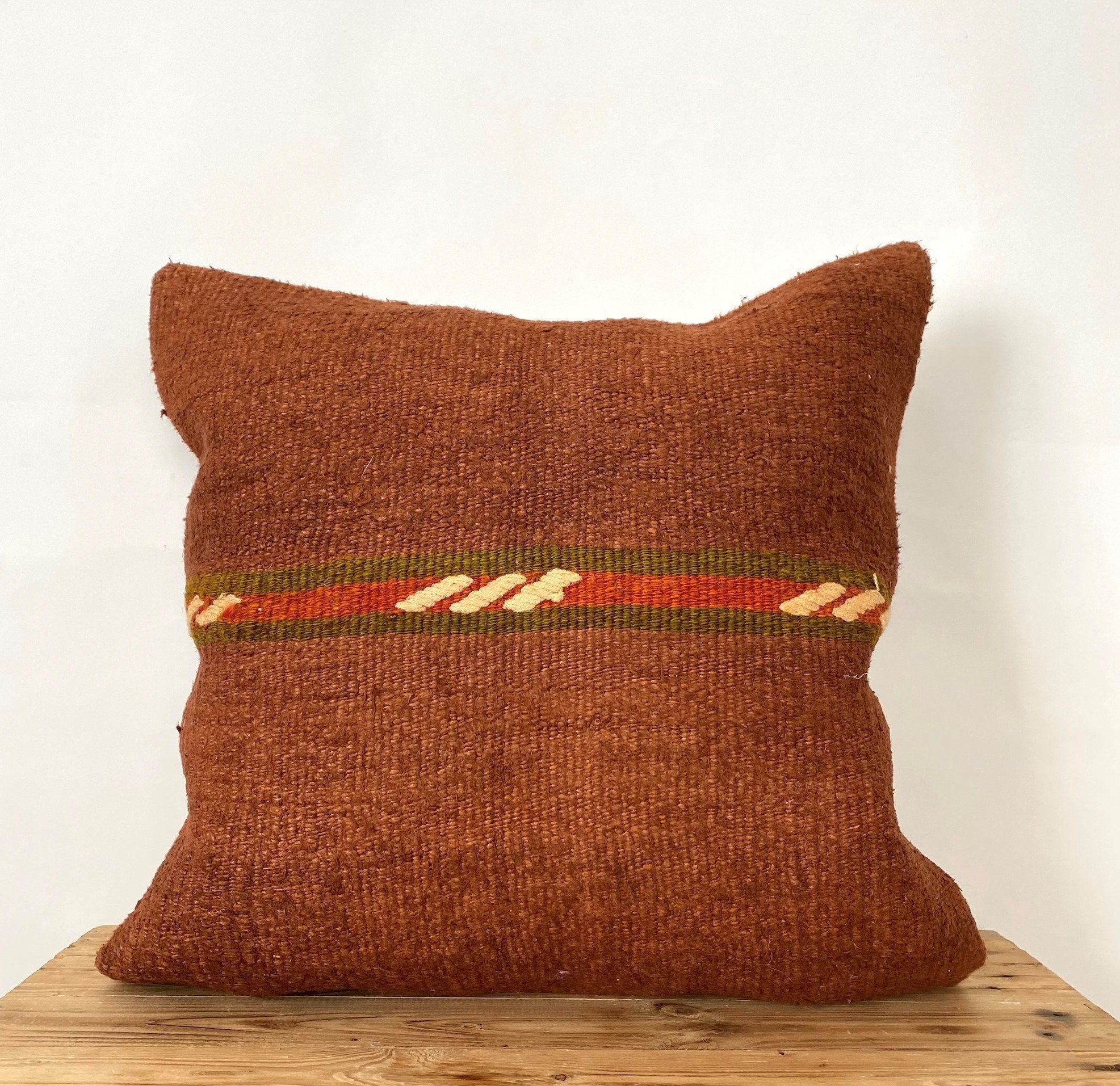 Yamira - Orange Hemp Pillow Cover