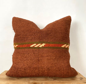 Yamira - Orange Hemp Pillow Cover