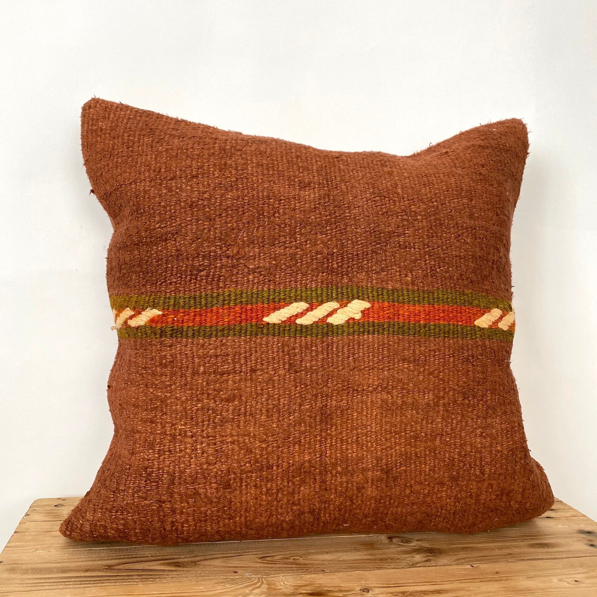 Yamira - Orange Hemp Pillow Cover