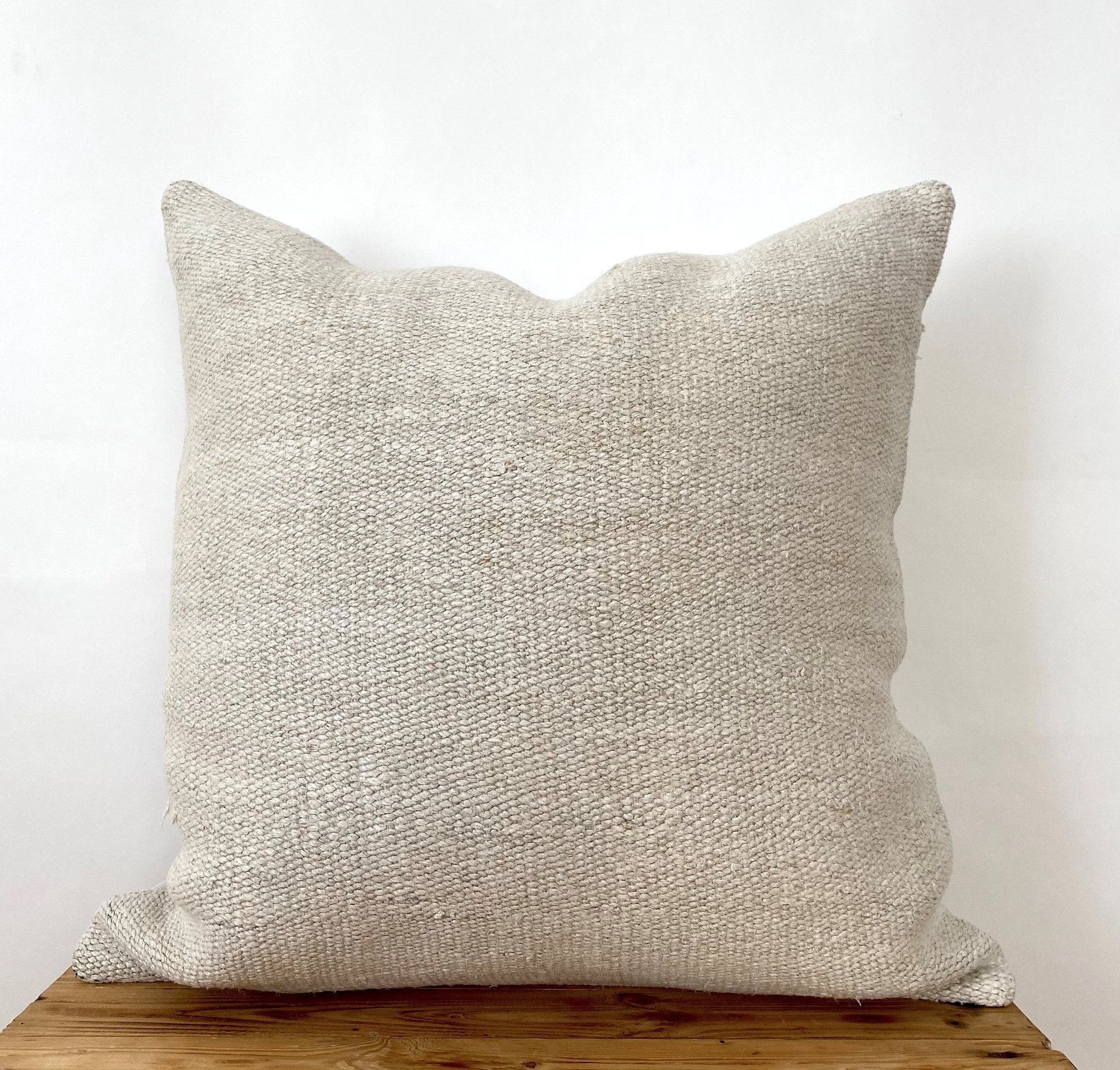 Clarette - White Hemp Pillow Cover