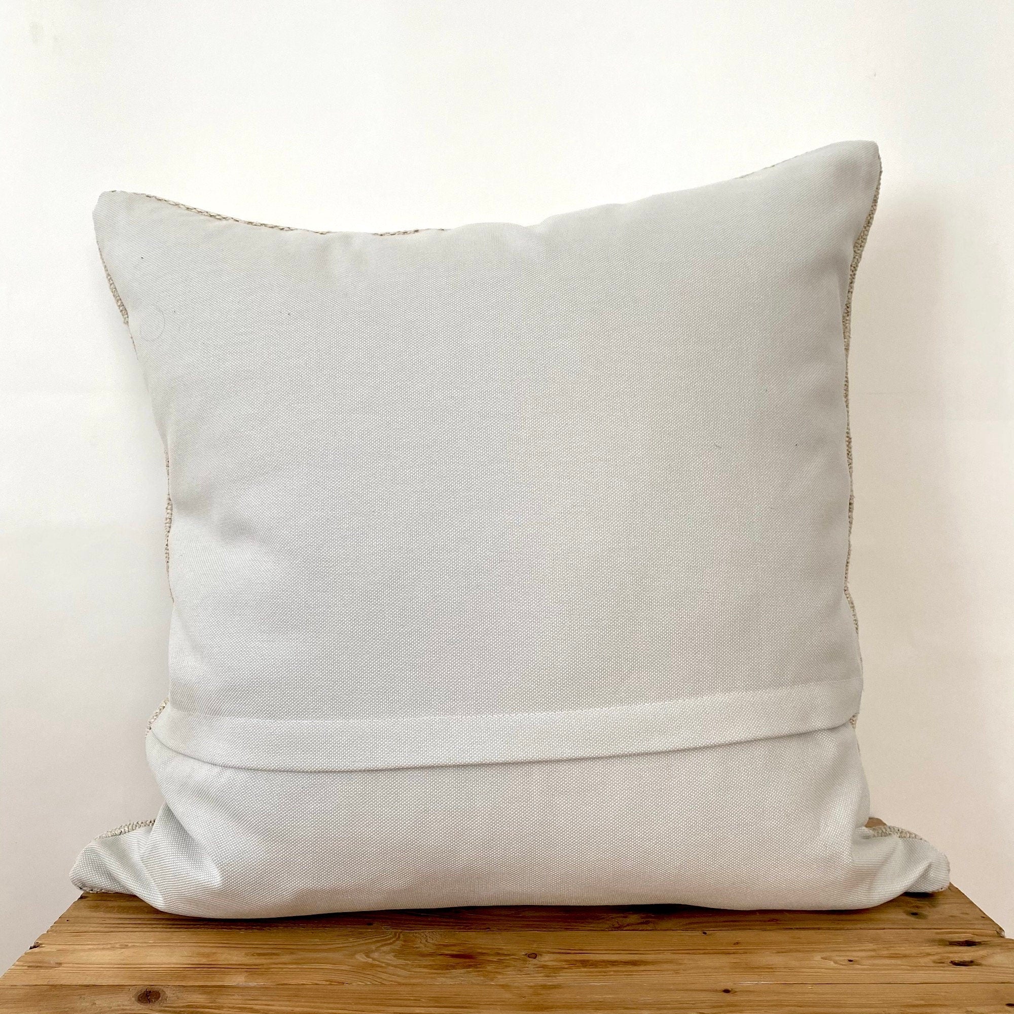 Tazmin - White Hemp Pillow Cover