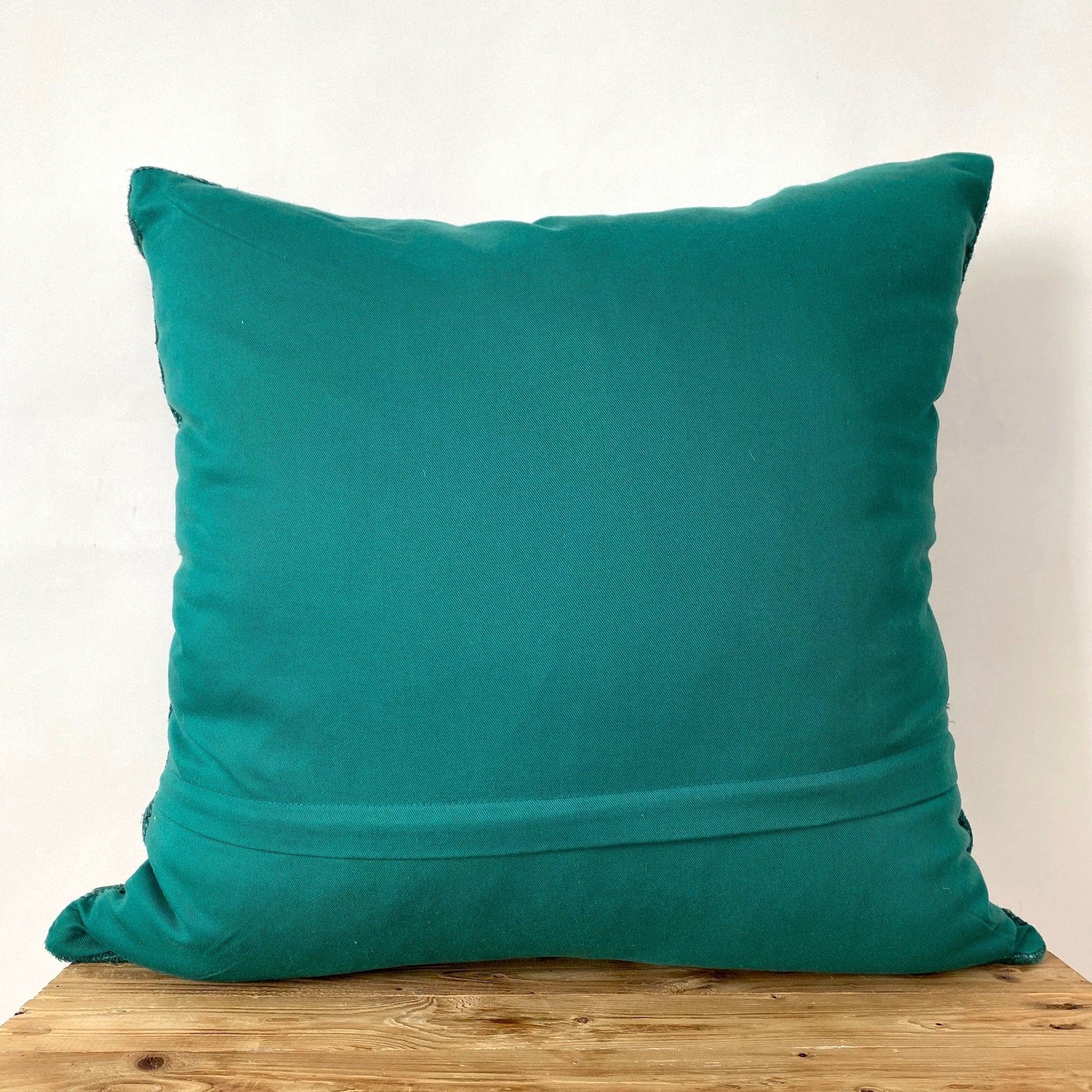 Coralyn - Turquoise Hemp Pillow Cover