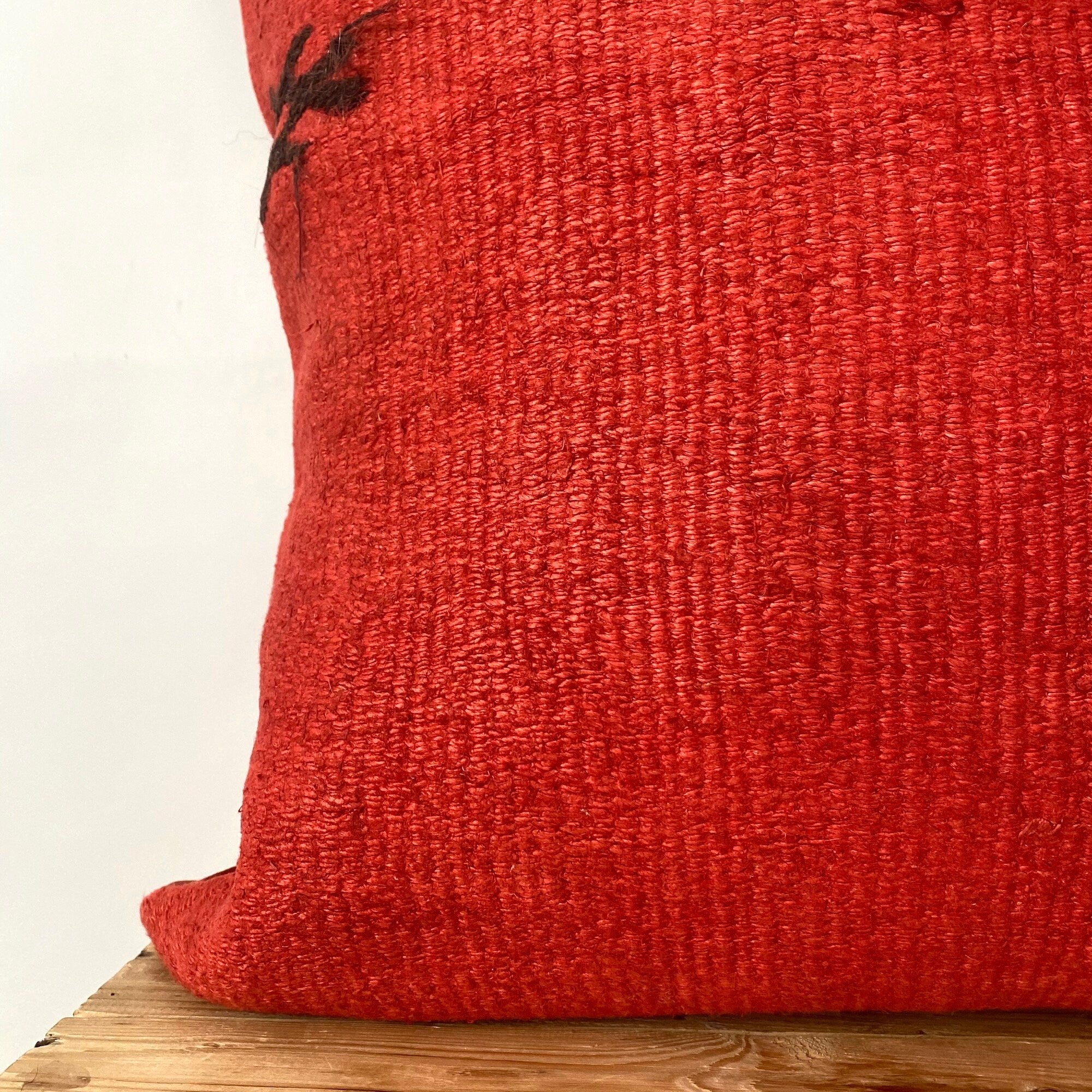 Yzabella - Red Hemp Pillow Cover