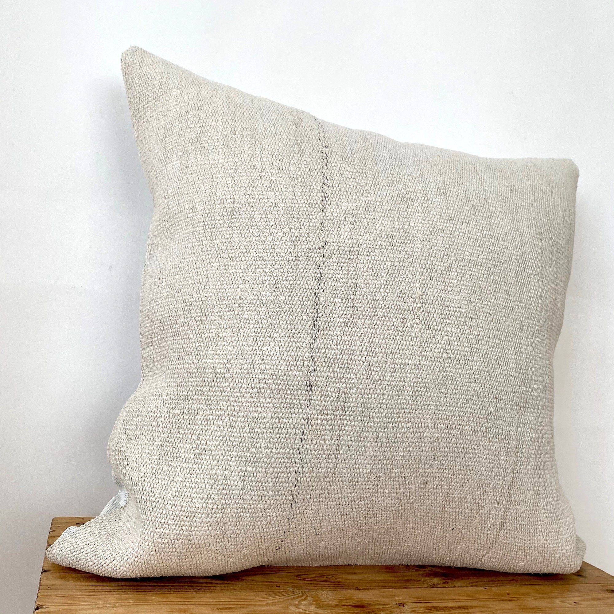 Clemence  - White Hemp Pillow Cover