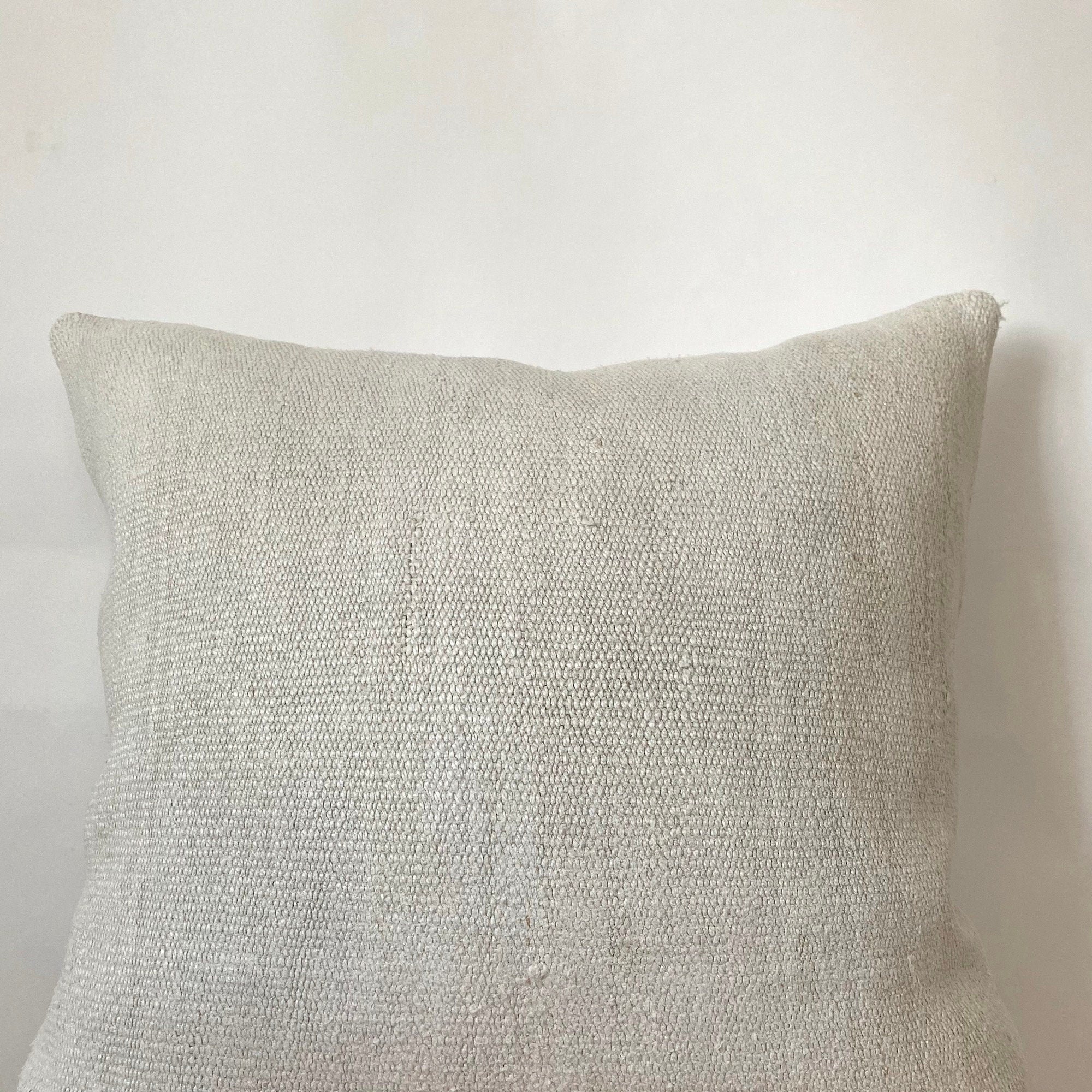 Tarina - White Hemp Pillow Cover