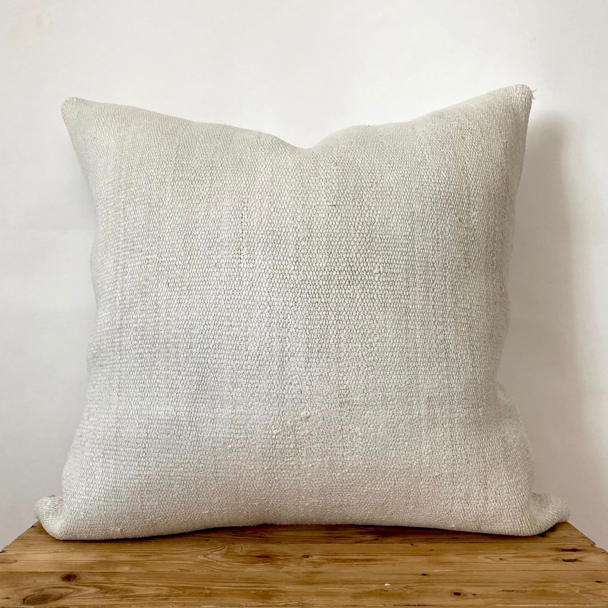 Tarina - White Hemp Pillow Cover