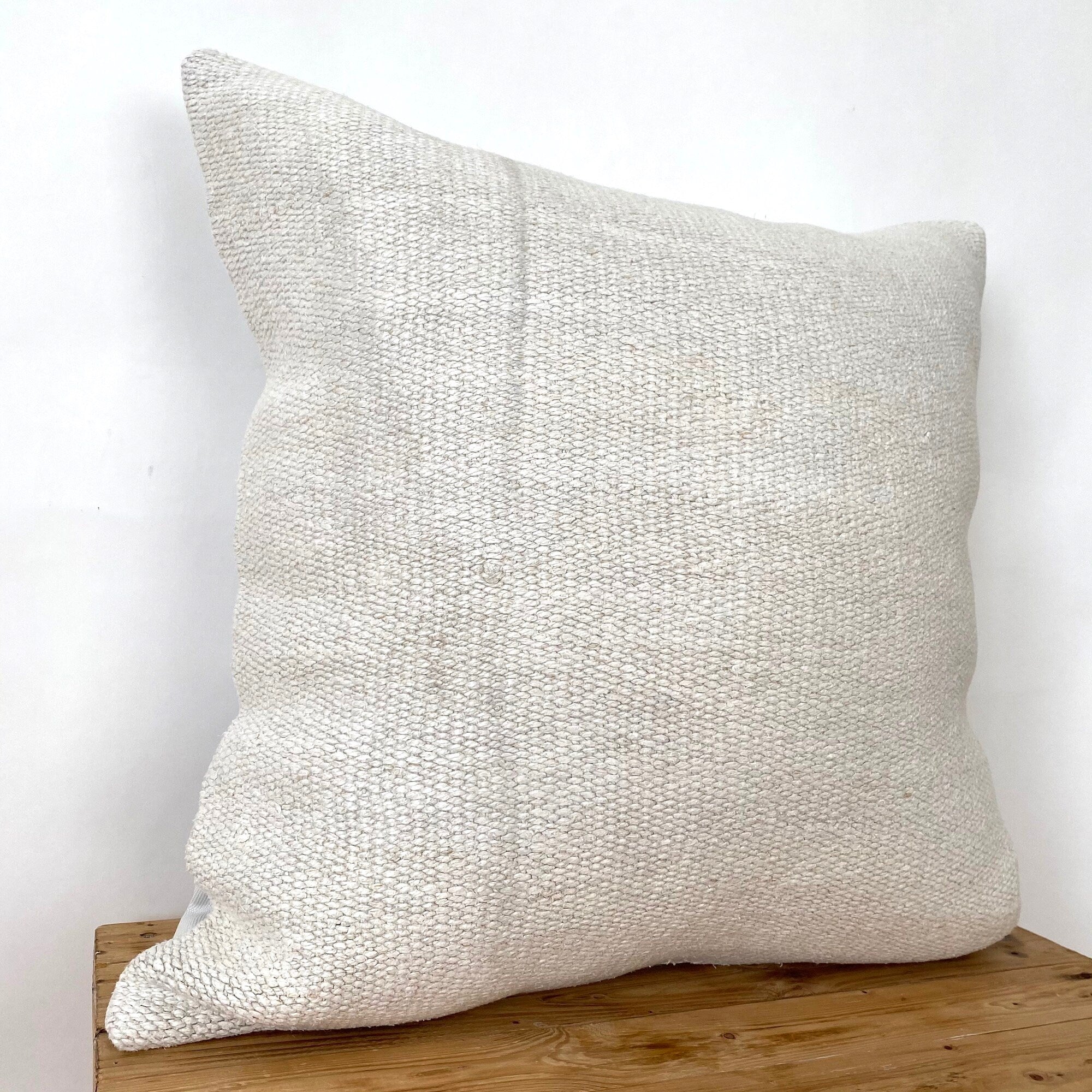 Cerise - White Hemp Pillow Cover