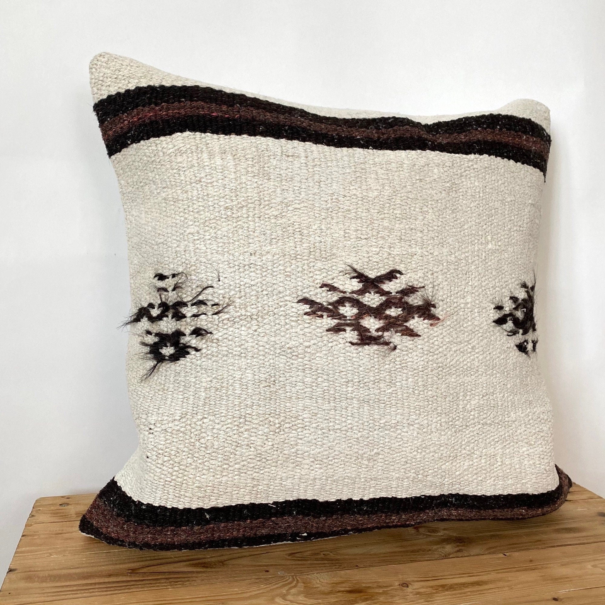 Tawny - White Hemp Pillow Cover