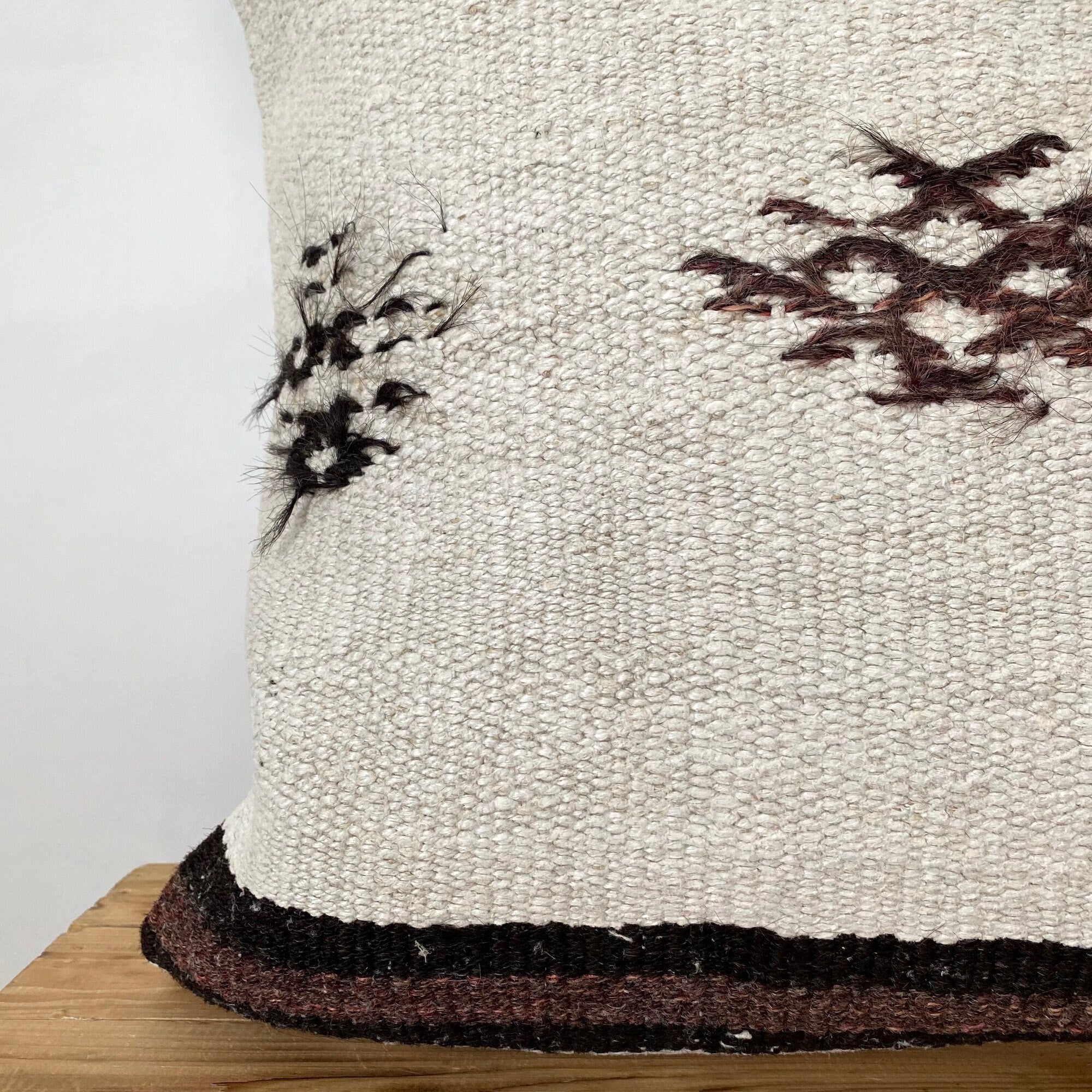 Tawny - White Hemp Pillow Cover