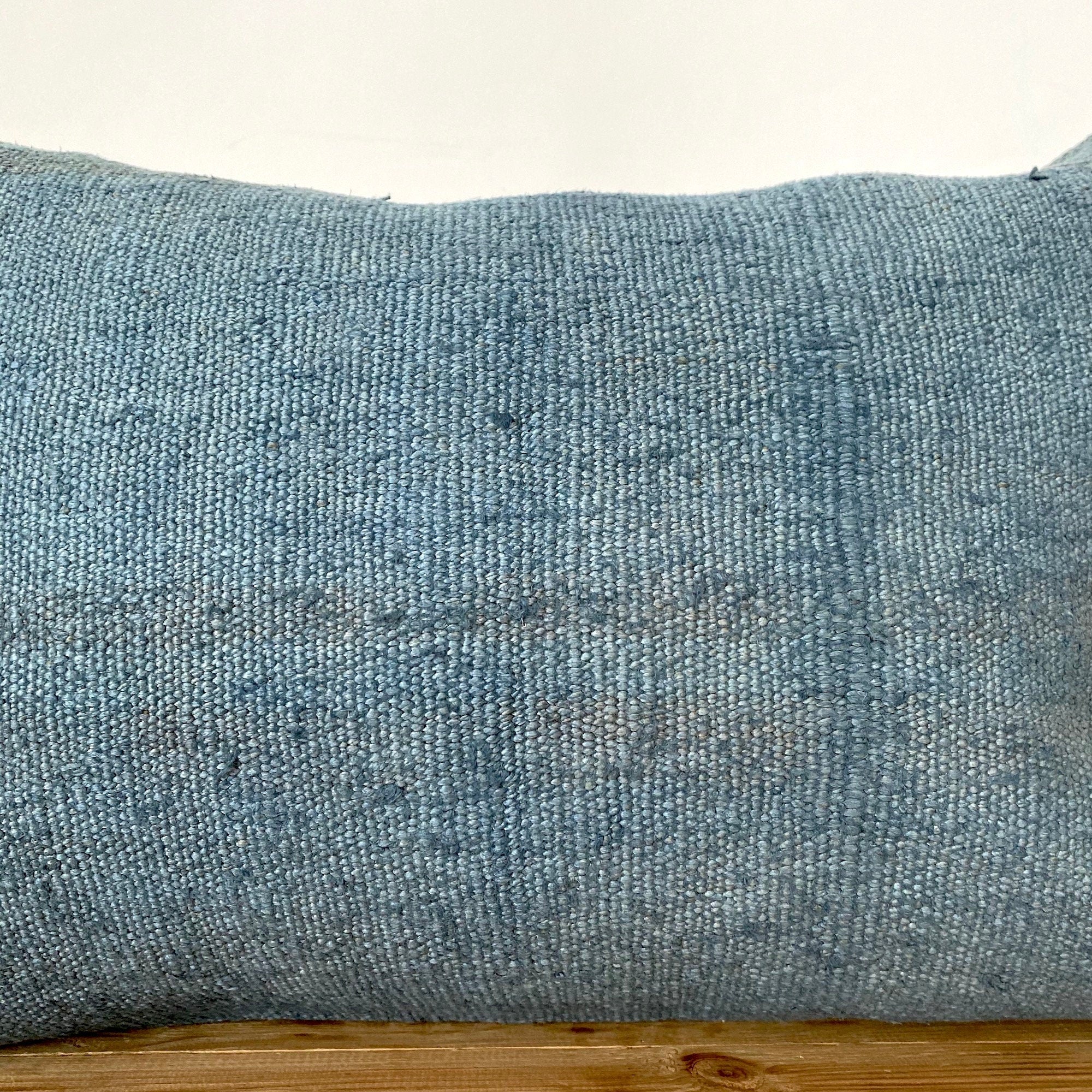 Charlotta - Blue Hemp Pillow Cover