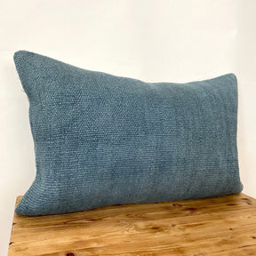 Cecile - Blue Hemp Pillow Cover