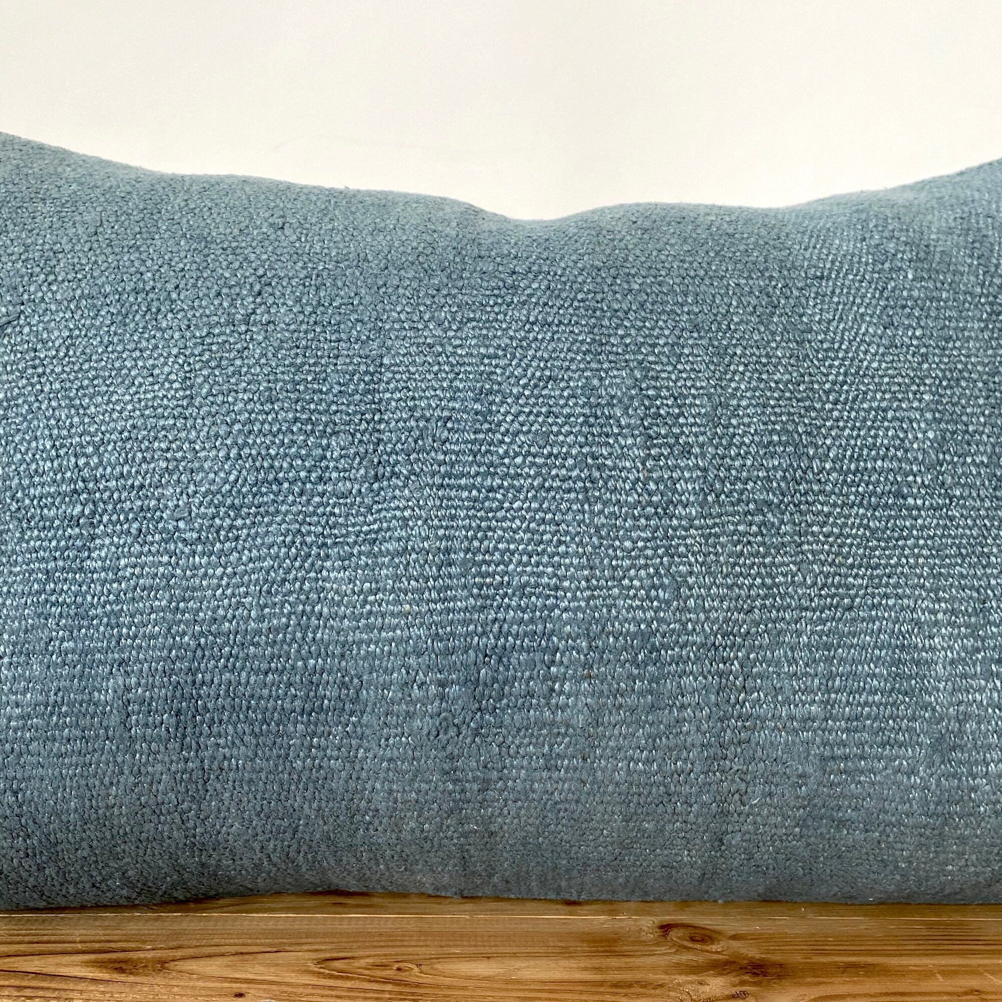 Cecile - Blue Hemp Pillow Cover