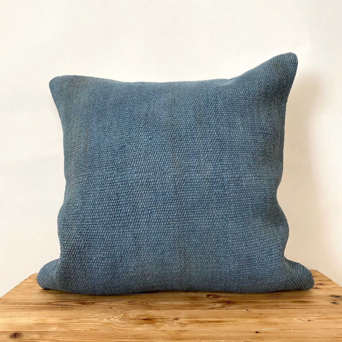 Clea - Blue Hemp Pillow Cover