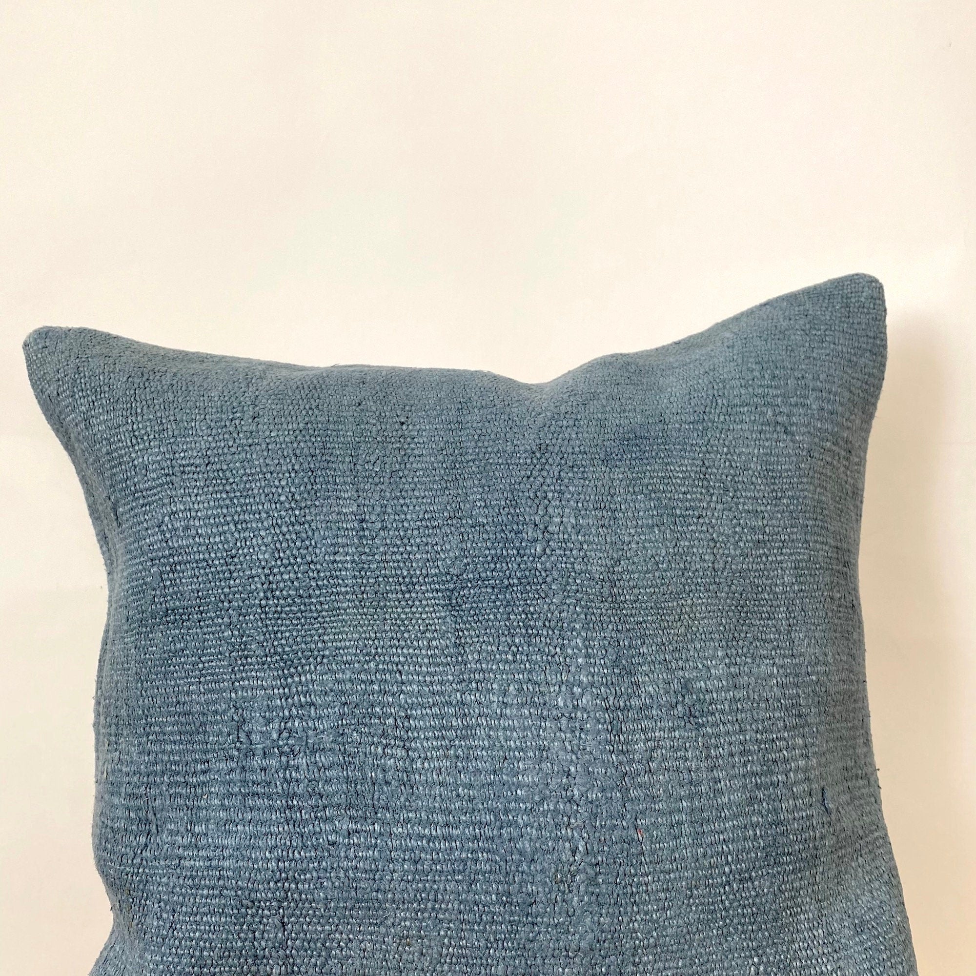 Chayla - Blue Hemp Pillow Cover