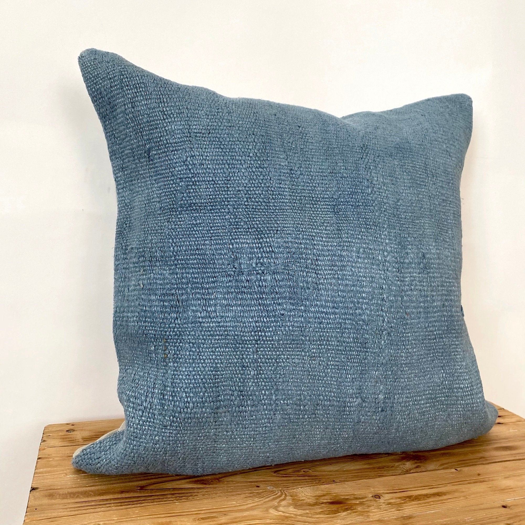 Chayla - Blue Hemp Pillow Cover