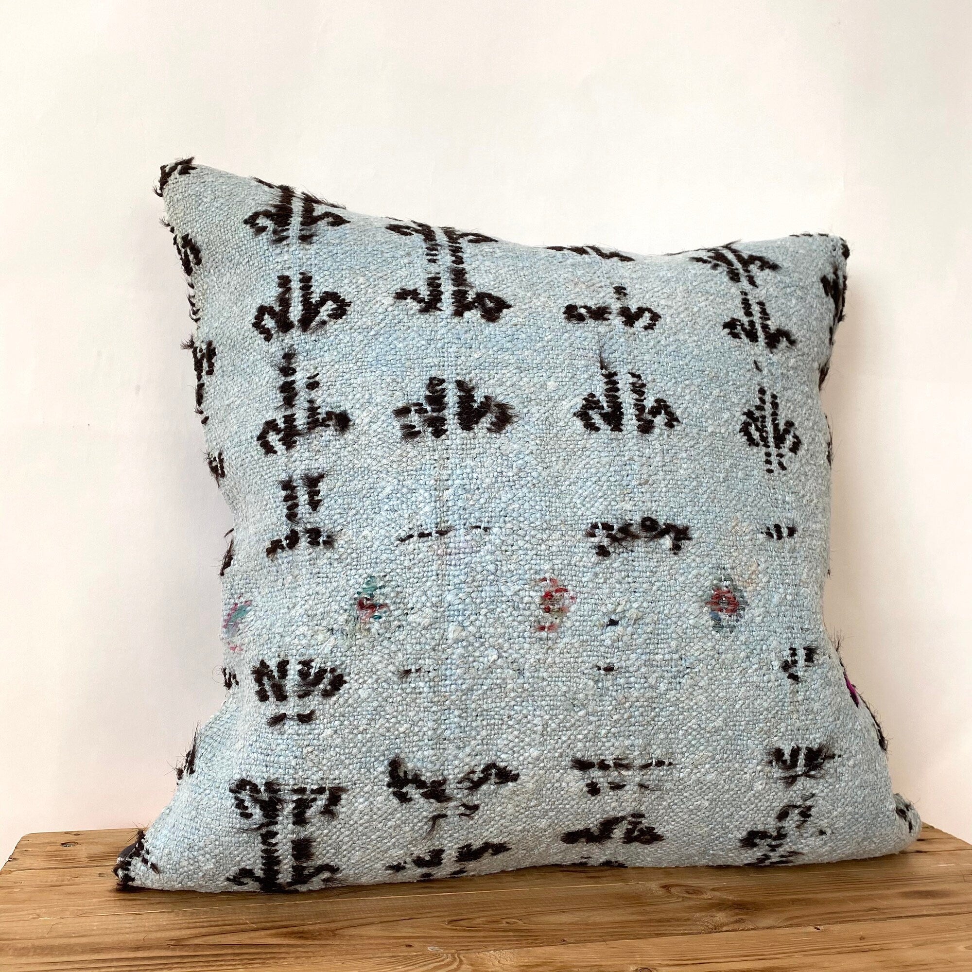 Caledonia - Blue Hemp Pillow Cover