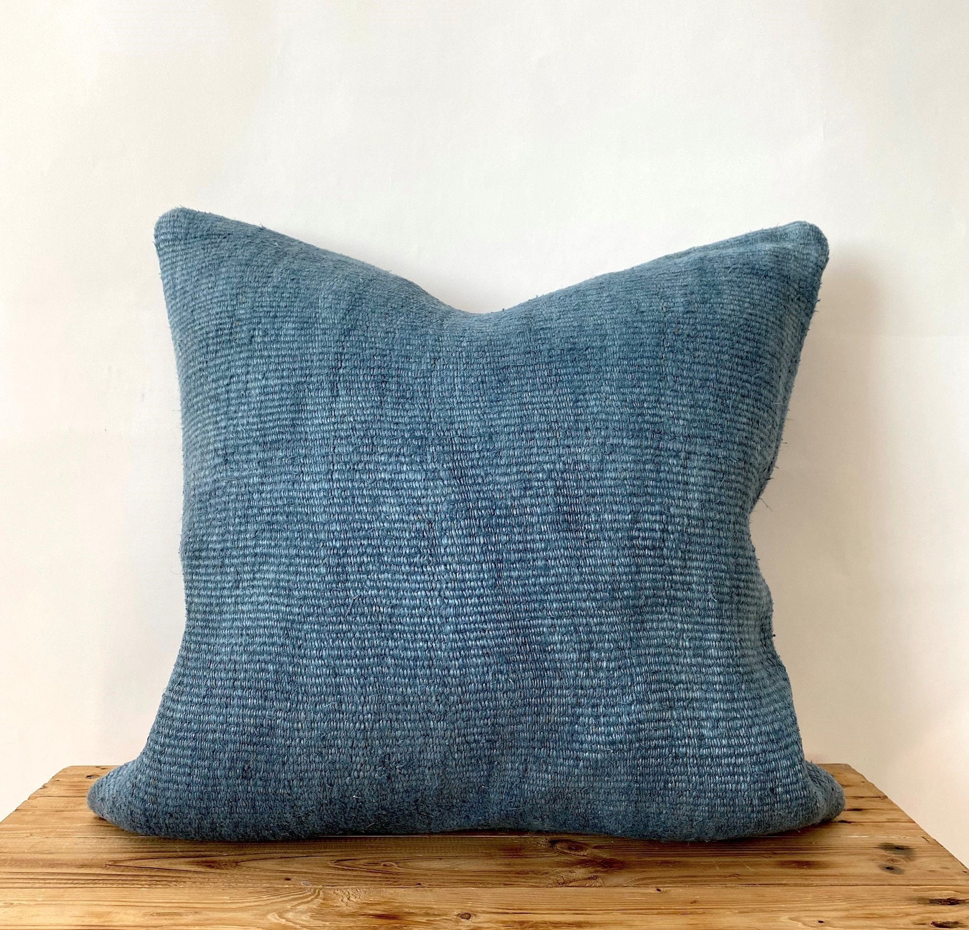 Caprina - Blue Hemp Pillow Cover